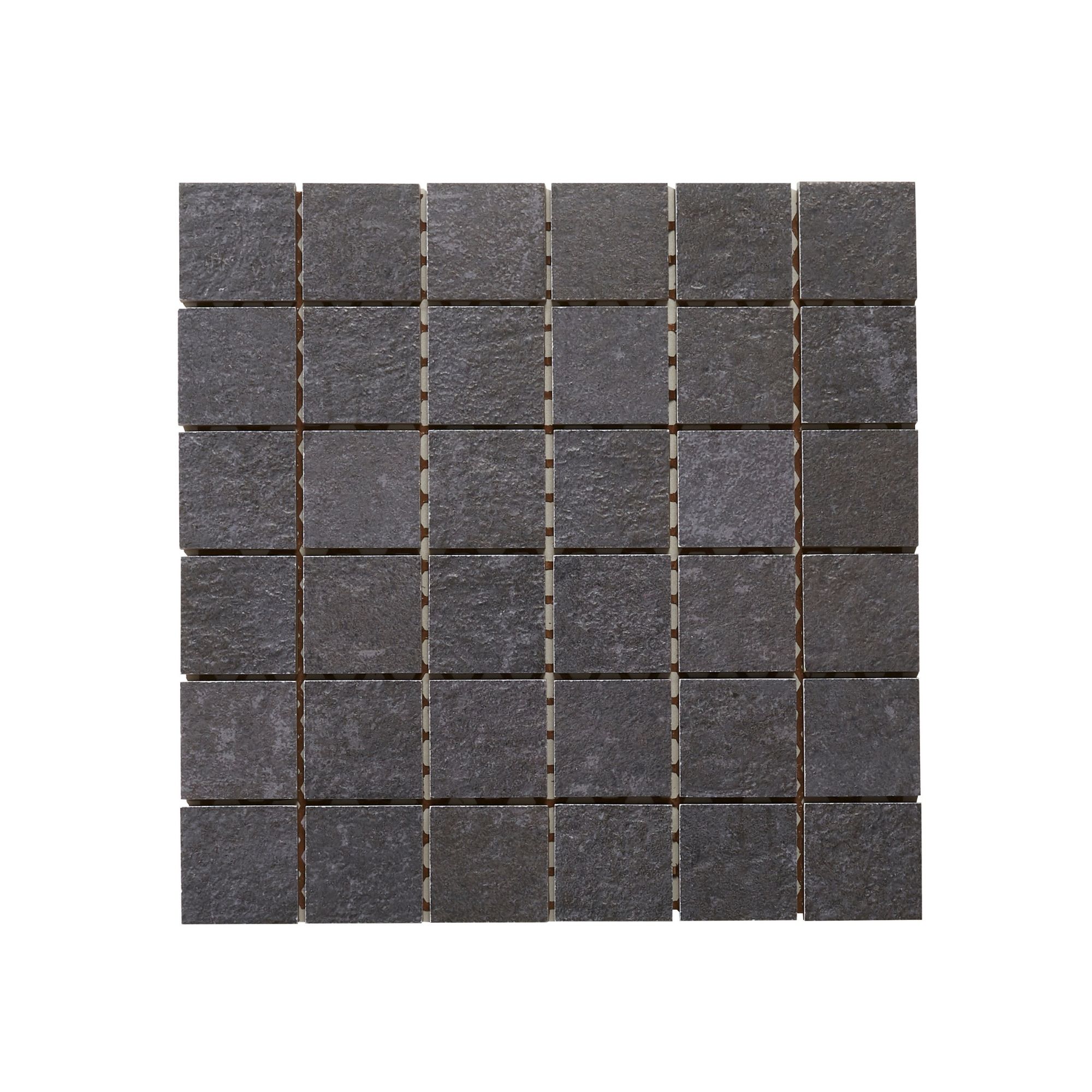 Metal ID Anthracite Smooth Matt Concrete effect Mosaic Porcelain 5x5 Mosaic tile