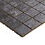 Metal ID Anthracite Smooth Matt Concrete effect Mosaic Porcelain 5x5 Mosaic tile, (L)305mm (W)305mm