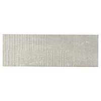 Metal ID Grey Matt Linear Concrete effect Porcelain Wall Tile Sample