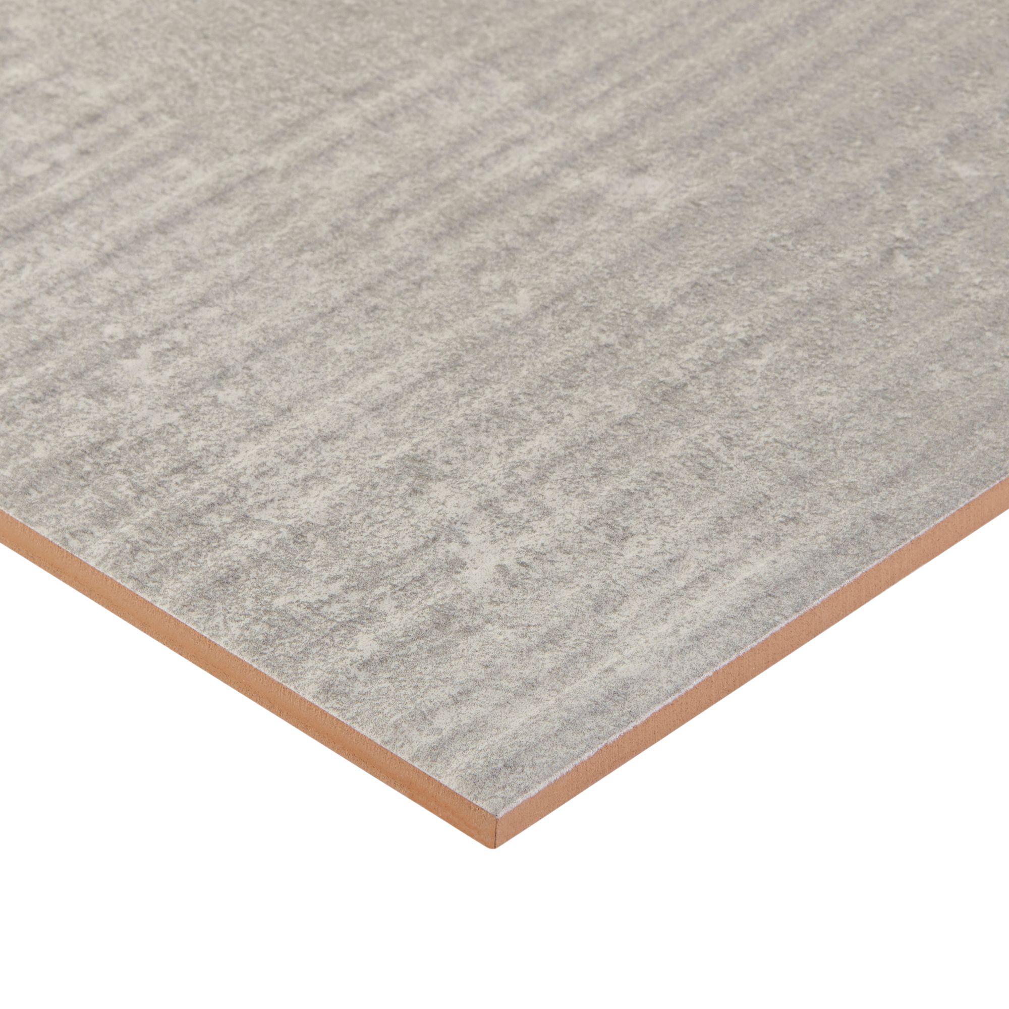 Metal ID Light grey Matt 3D decor Concrete effect Textured Ceramic Indoor Wall Tile - 5