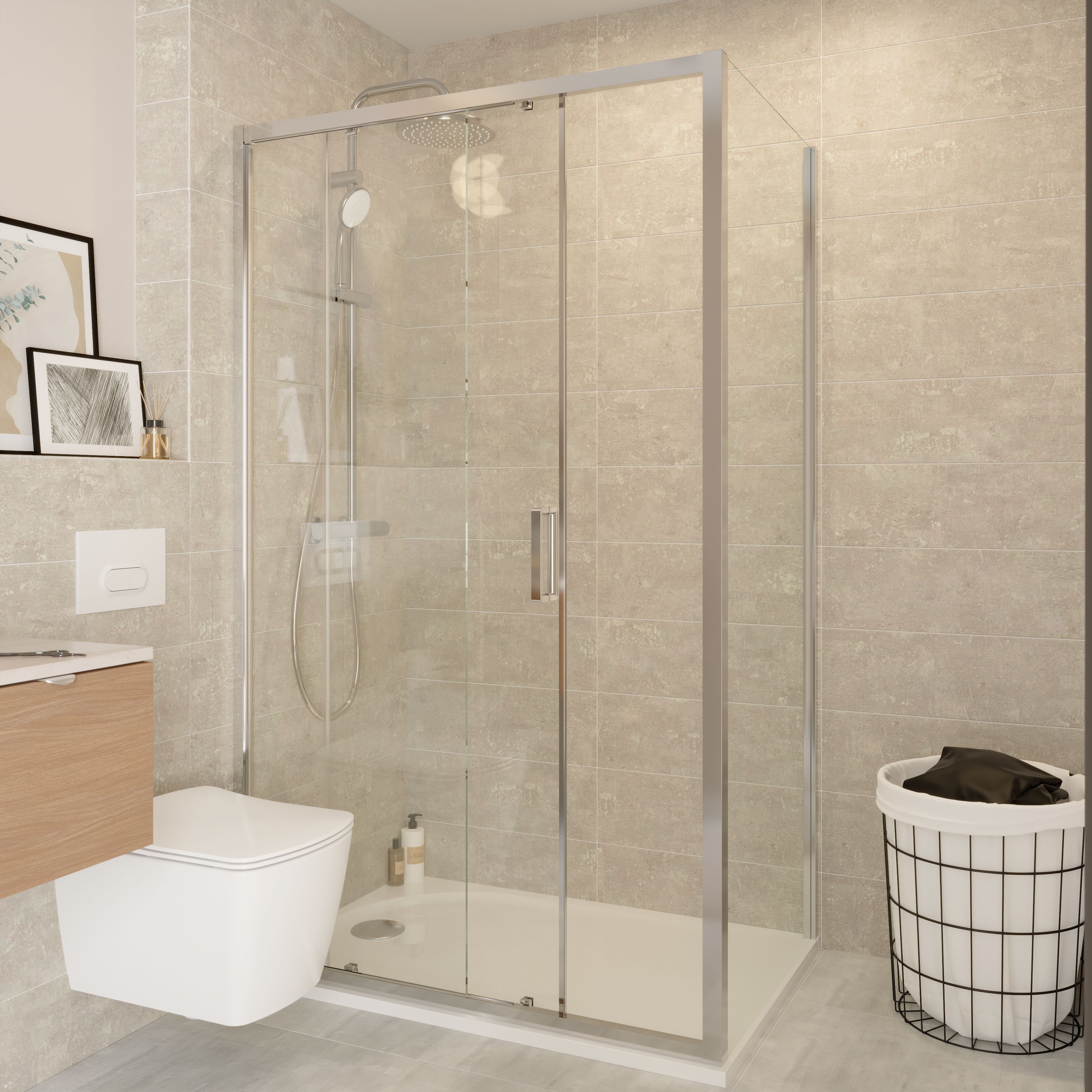 Metal ID Light grey Matt Flat Concrete effect Ceramic Indoor Wall Tile - 6
