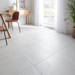 Metal ID Light grey Matt Flat Concrete effect Porcelain Wall & floor Tile, Pack of 3, (L)600mm (W)600mm