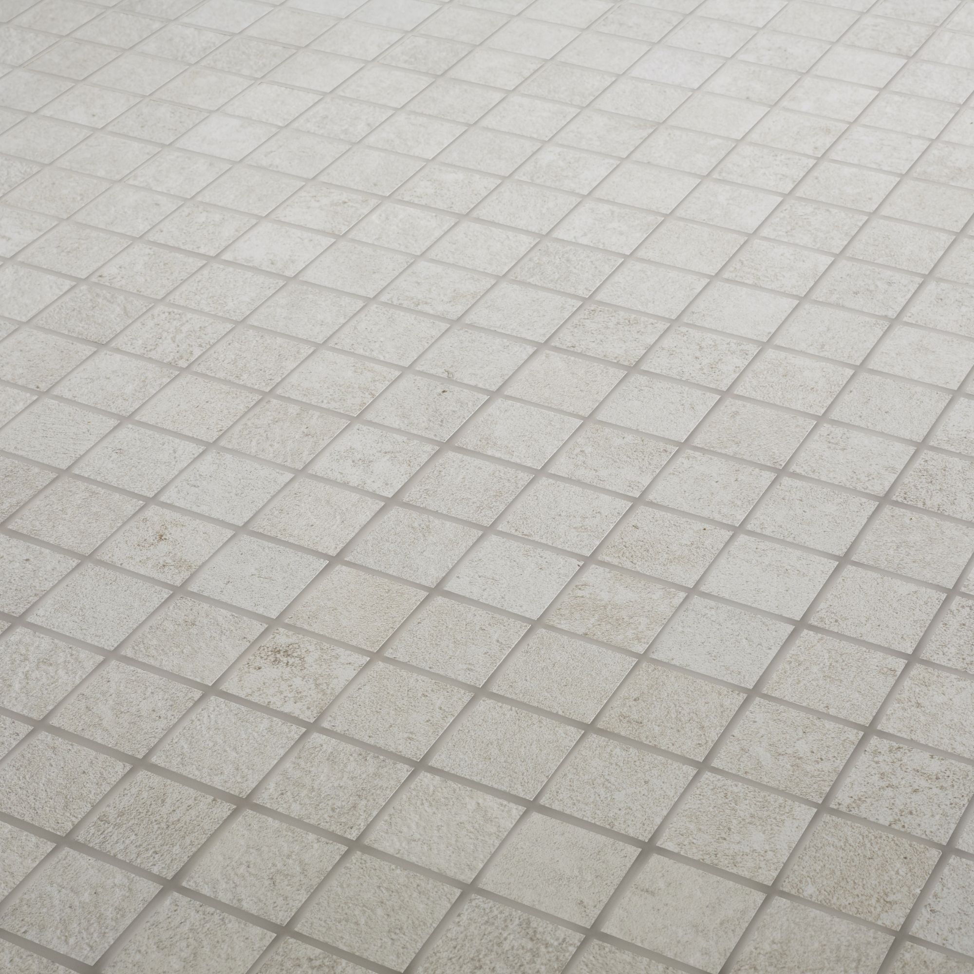 Metal ID Light grey Smooth Matt Concrete effect Porcelain 5x5 Mosaic tile, (L)305mm (W)305mm