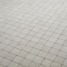 Metal ID Light grey Smooth Matt Concrete effect Porcelain 5x5 Mosaic tile, (L)305mm (W)305mm