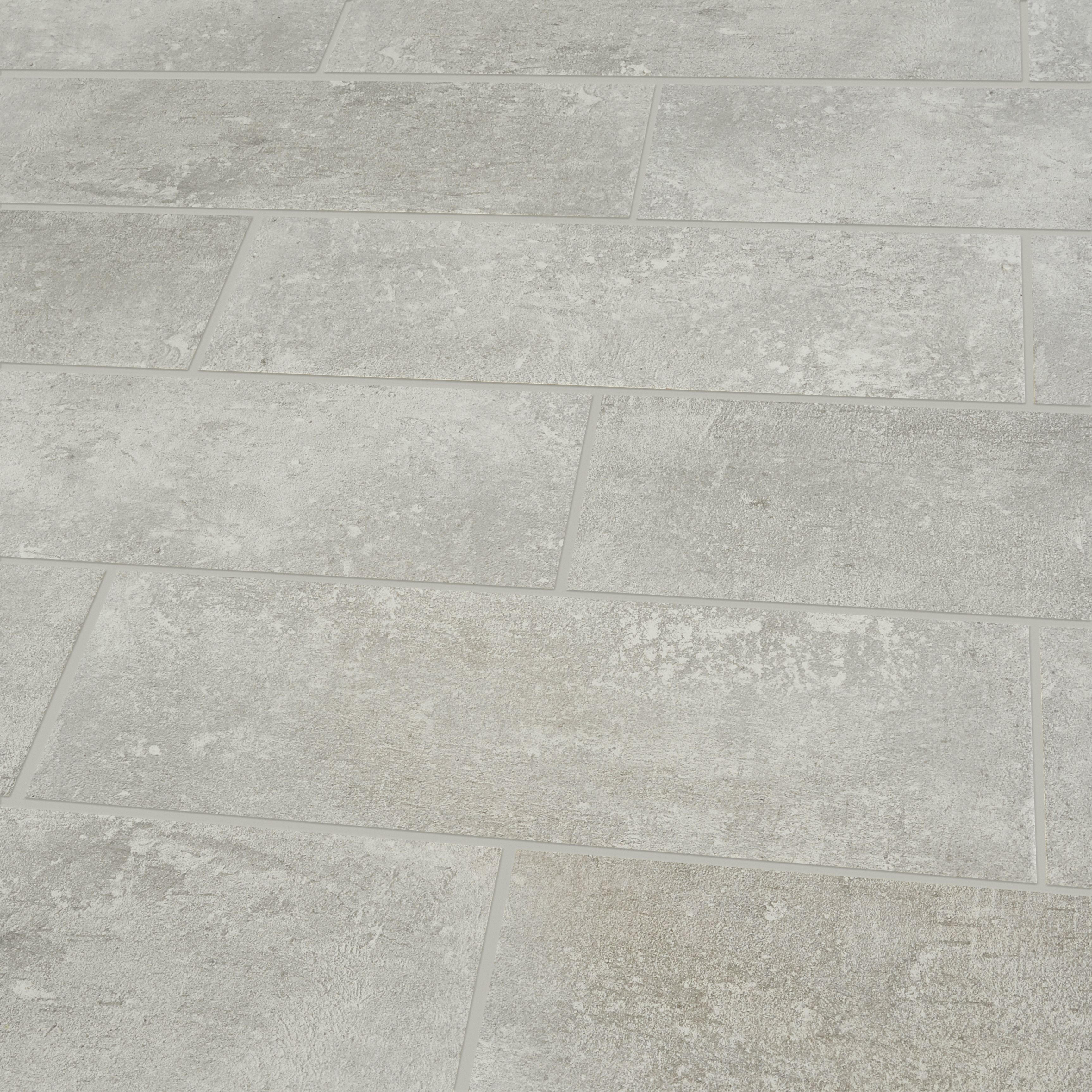 Metal ID Light grey Smooth Matt Concrete effect Porcelain 5x5 Mosaic tile, (L)305mm (W)305mm