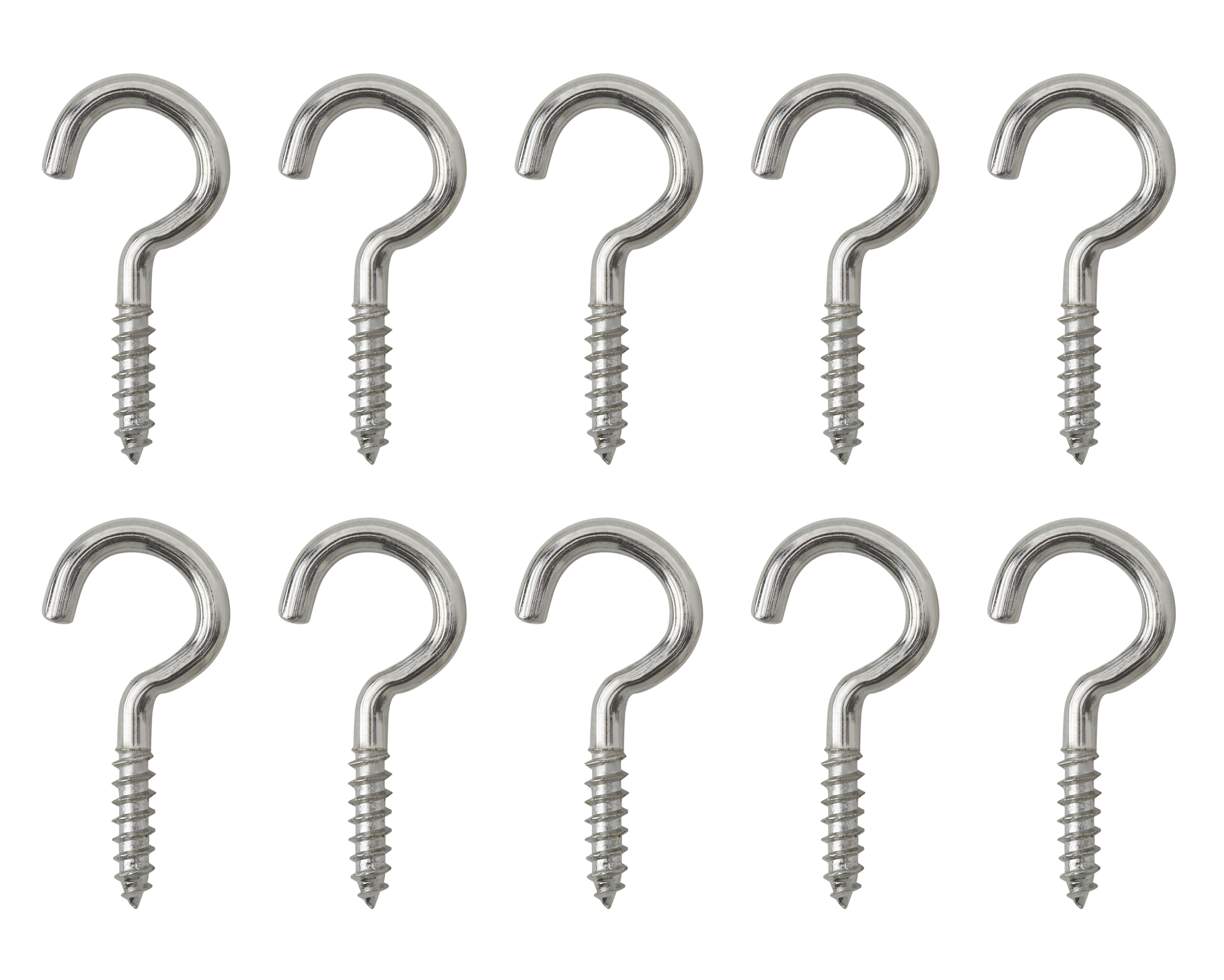 Metal J shaped Single Hook W 11mm Pack of 10 DIY at B Q