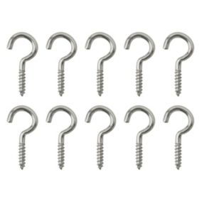 Metal J-shaped Single Hook (W)11mm, Pack of 10