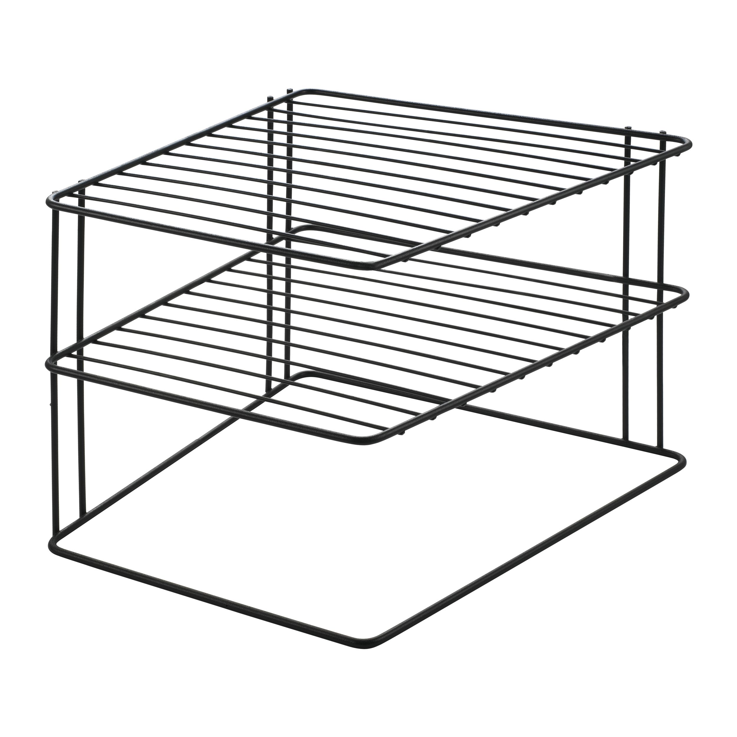 Metaltex Palio Black Corner Plate rack, (W)250mm
