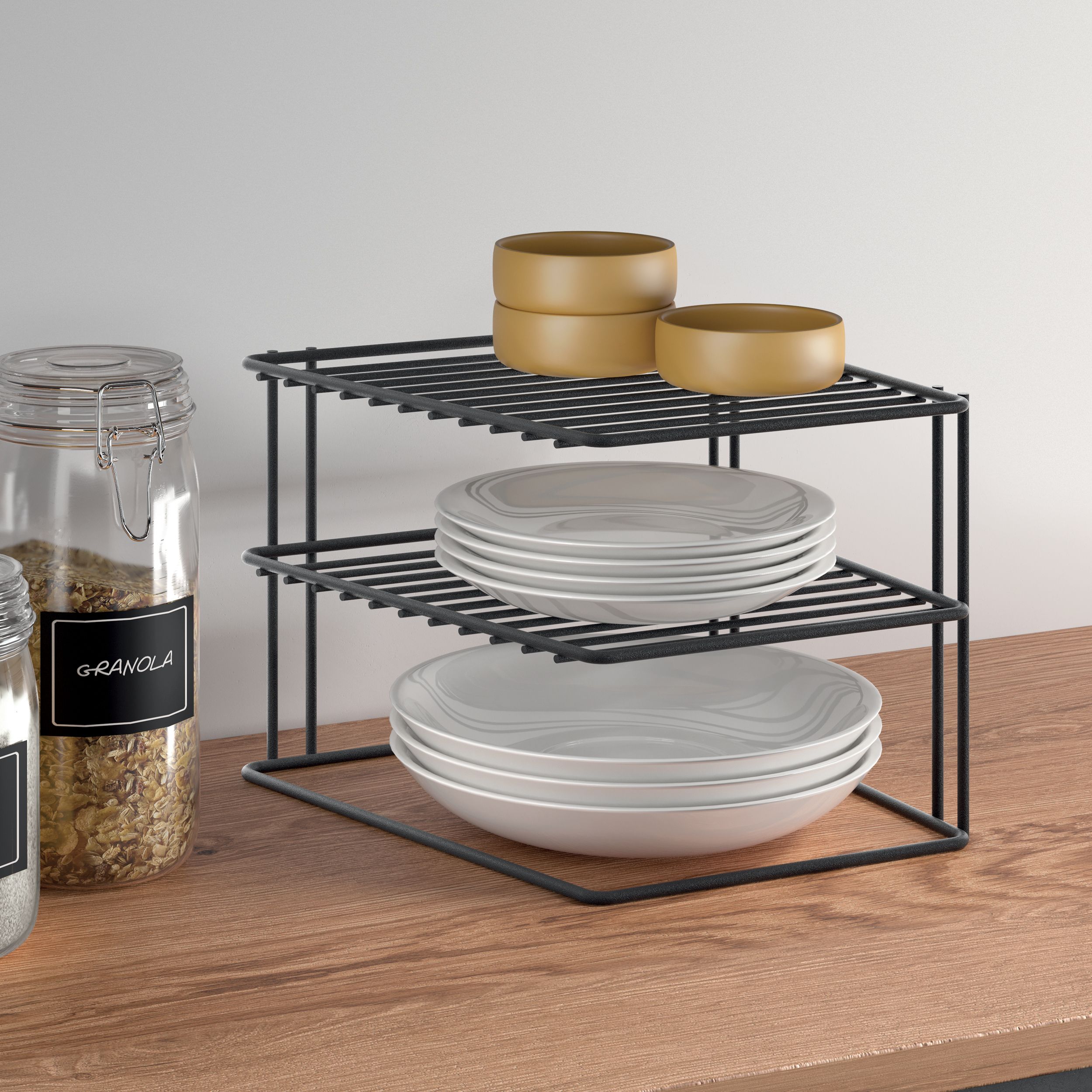 Metaltex Palio Black Corner Plate rack, (W)250mm