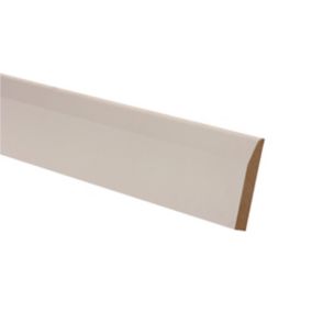 Metsä Wood Primed White MDF Chamfered Skirting board (L)2.4m (W)94mm (T)14.5mm, Pack of 4