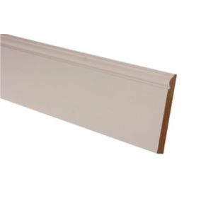 Metsä Wood Primed White MDF Torus Skirting board (L)2.4m (W)119mm (T)18mm, Pack of 2