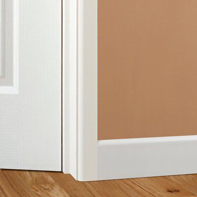 Metsä Wood Fully finished White MDF Rounded Skirting board (L)2100mm (W)44mm (T)15mm
