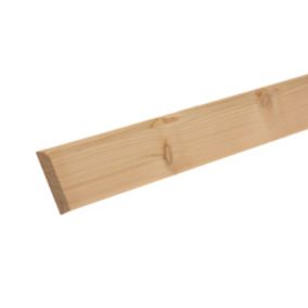 Metsä Wood Pine Bullnose Skirting board (L)2.4m (W)94mm (T)12mm, Pack of 5