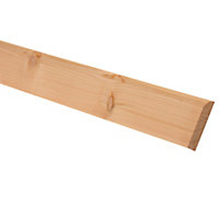 Metsä Wood Pine Bullnose Skirting board (L)2.4m (W)94mm (T)15mm, Pack of 4