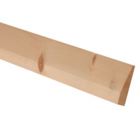 Metsä Wood Pine Chamfered Skirting board (L)2400mm (W)69mm (T)15mm, Pack of 4