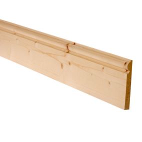 Metsä Wood Pine Torus Skirting board (L)2.4m (W)169mm (T)15mm, Pack of 4