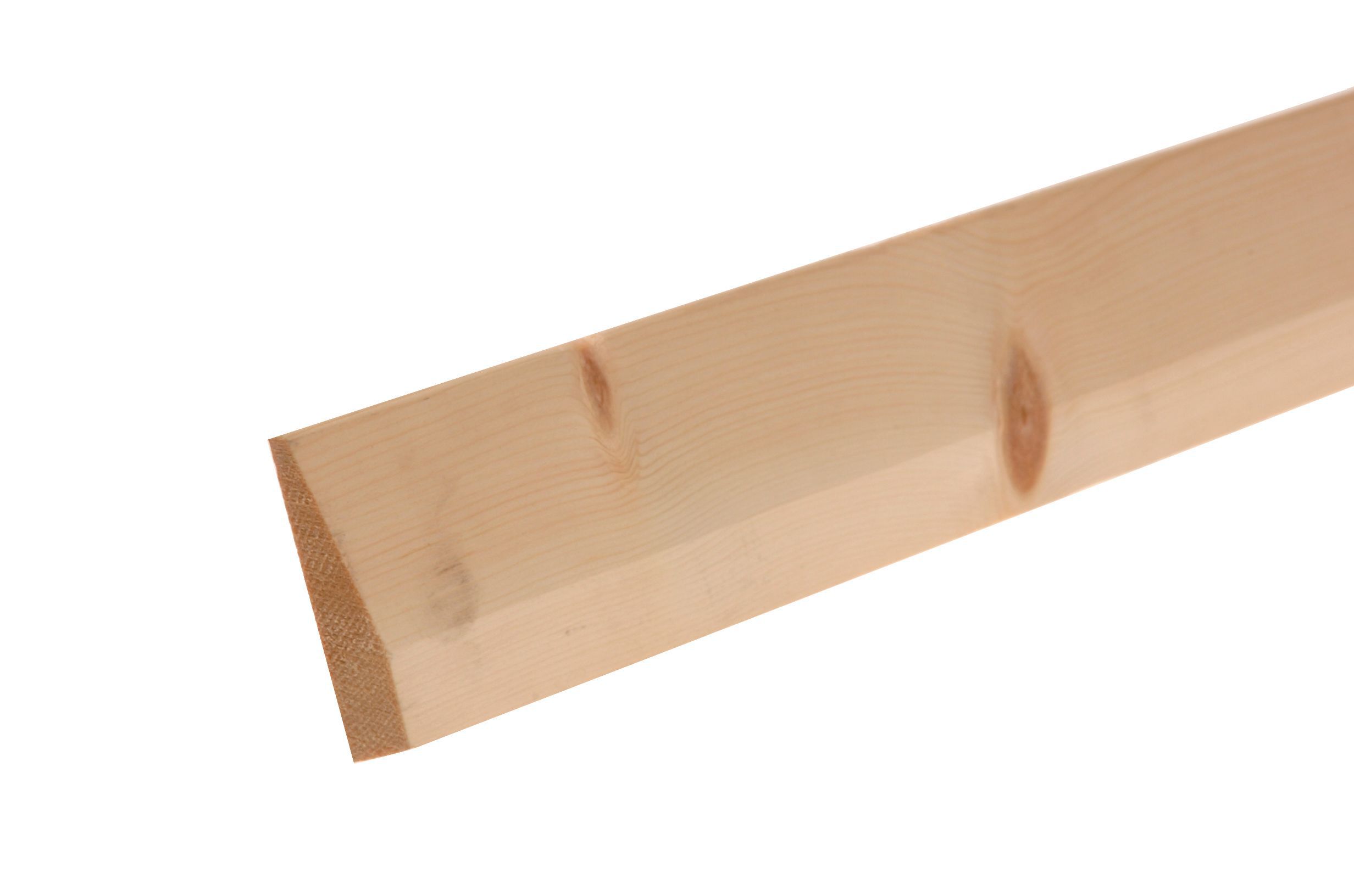Metsä Wood Planed Pine Chamfered Skirting board (L)2.4m (W)94mm (T)15mm
