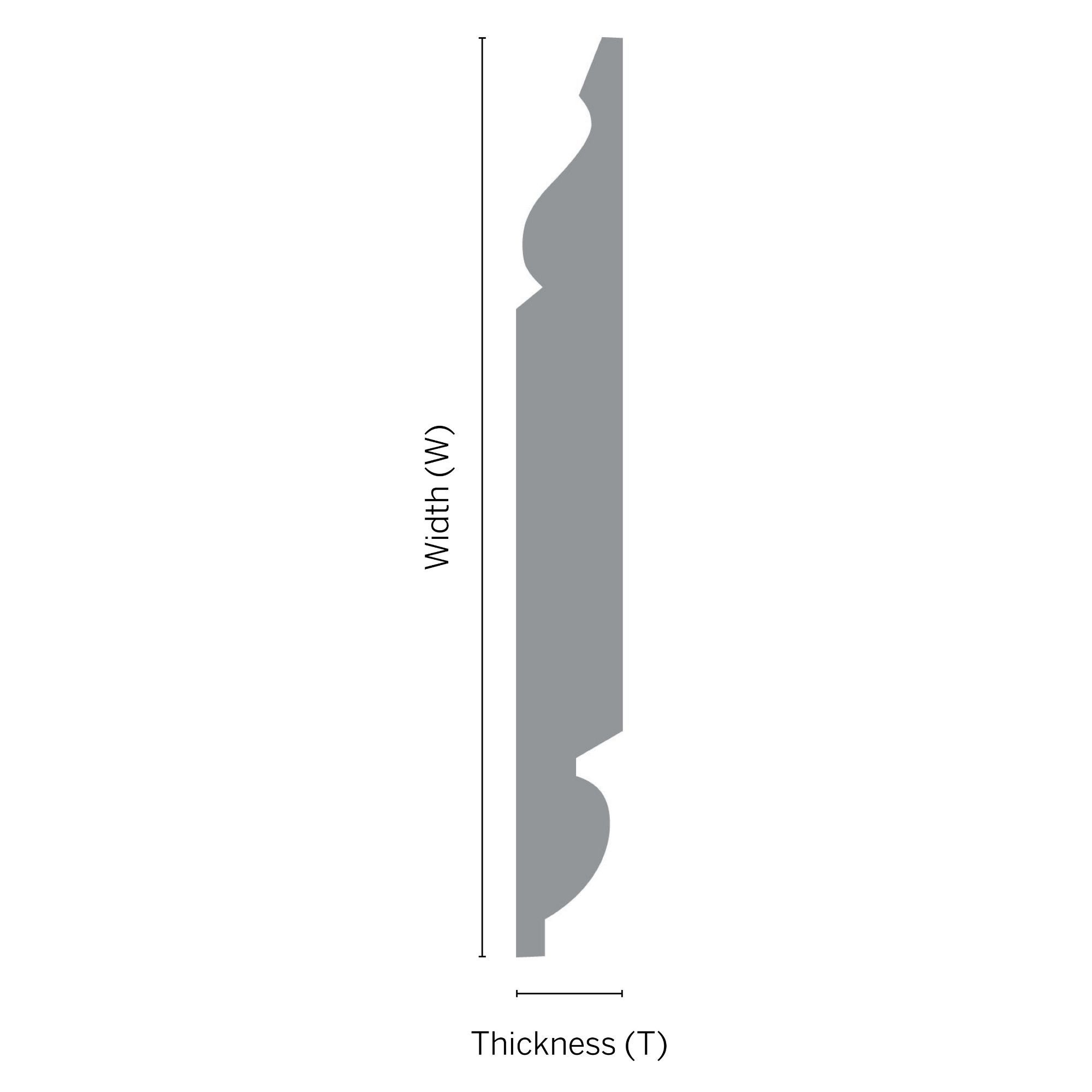 Metsä Wood Planed Pine Dual profile Skirting board (L)3.6m (W)169mm (T)19.5mm