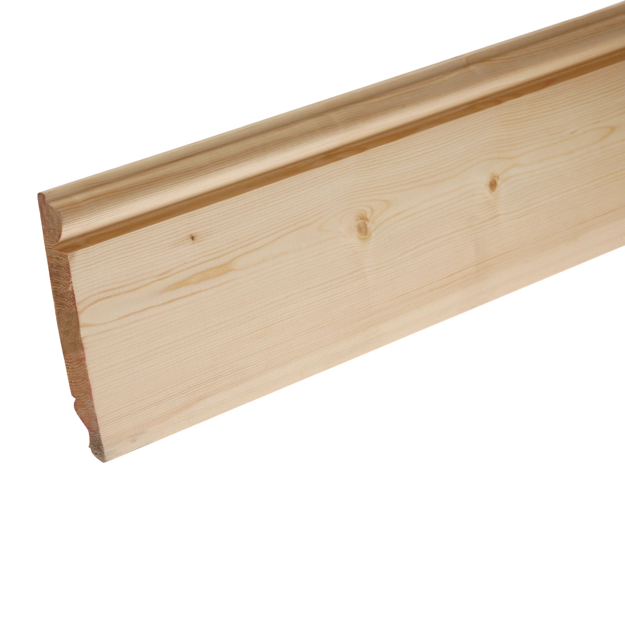 Metsä Wood Planed Pine Dual profile Skirting board (L)3600mm (W)219mm (T)19.5mm, Pack of 2