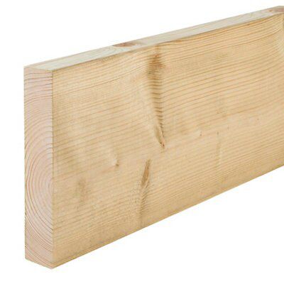 Metsä Wood Planed Rounded Spruce Carcassing timber (L)4.8m (W)195mm (T ...