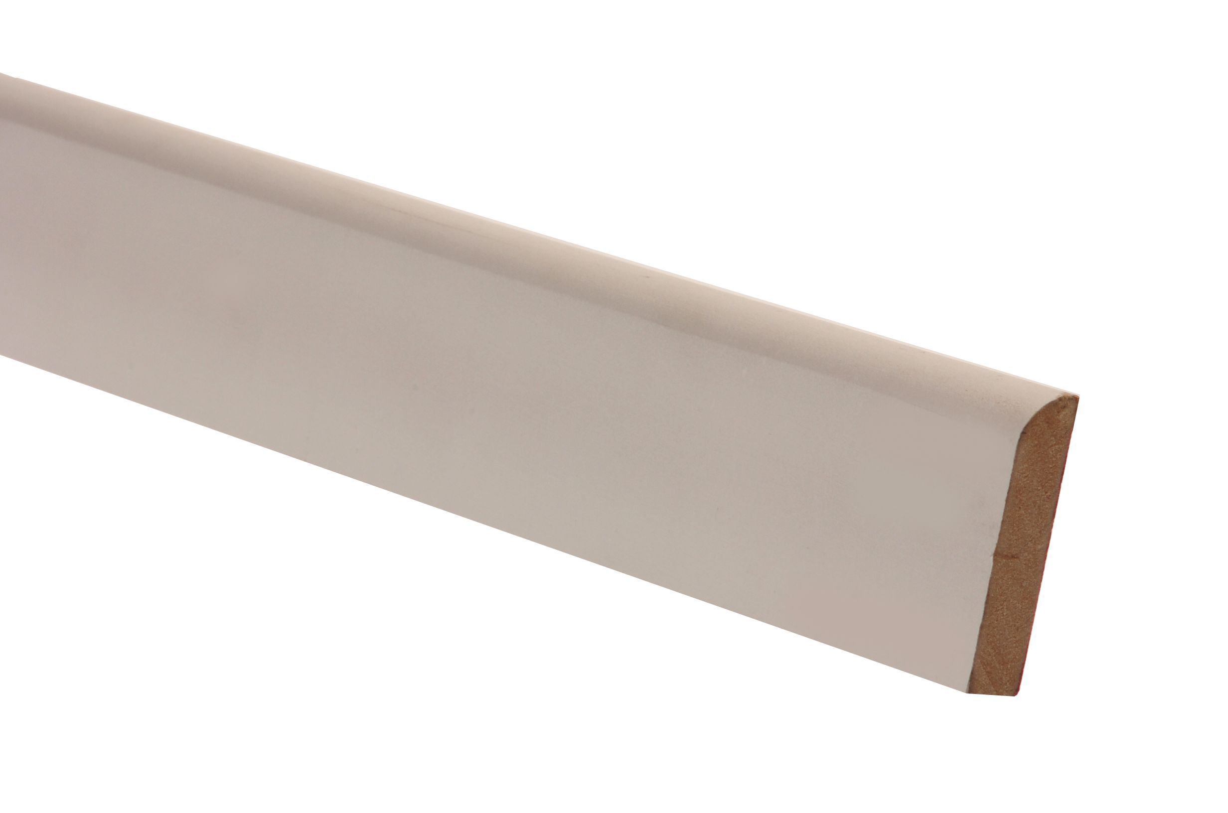 Metsä Wood Primed White MDF Bullnose Architrave (L)2100mm (W)44mm (T)14.5mm, Pack of 5