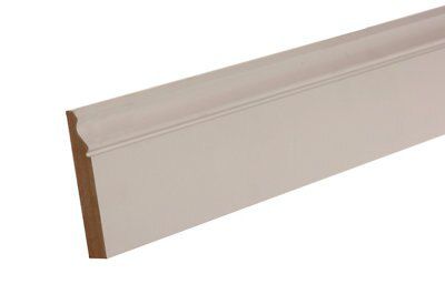 Metsä Wood Primed White MDF Ogee Skirting board (L)2400mm (W)119mm (T)18mm