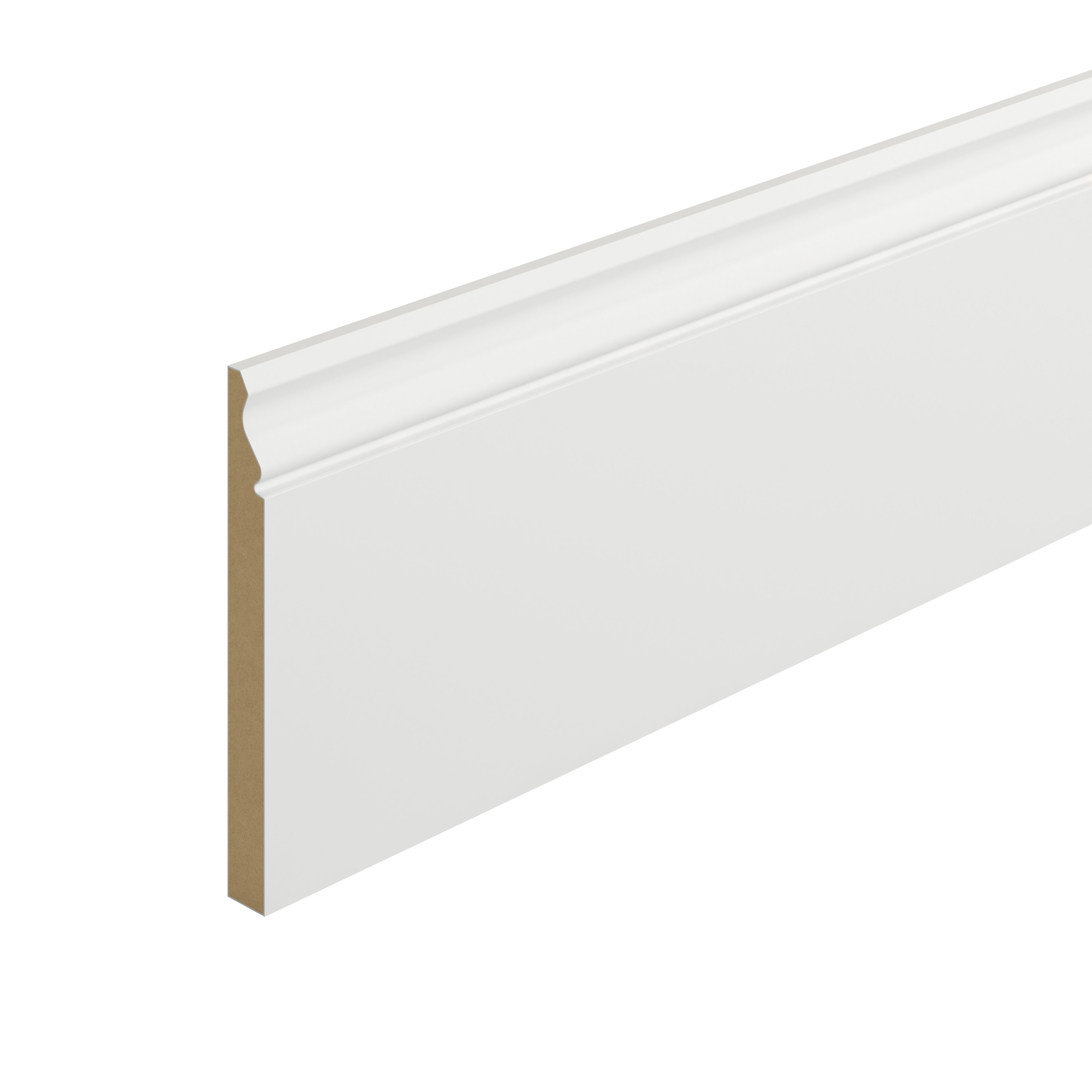 Metsä Wood Primed White MDF Ogee Skirting board (L)2400mm (W)169mm (T)18mm, Pack of 2