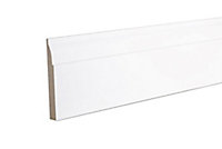 Metsä Wood Primed White MDF Ovolo Skirting board (L)2.4m (W)94mm (T)14.5mm, Pack of 4