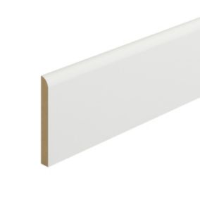 Metsä Wood Primed White MDF Round Skirting board (L)2.4m (W)119mm (T)14.5mm, Pack of 4