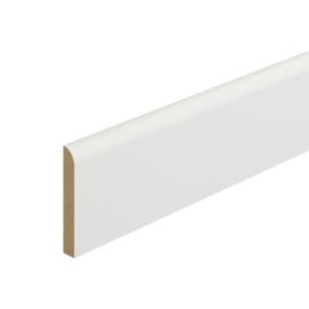 Metsä Wood Primed White MDF Round Skirting board (L)2.4m (W)94mm (T)14.5mm, Pack of 4
