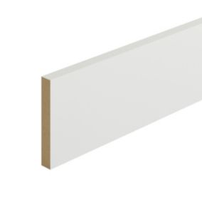 Metsä Wood Primed White MDF Square Skirting board (L)2.4m (W)119mm (T)18mm, Pack of 4