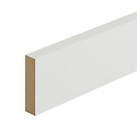 Metsä Wood Primed White MDF Square Skirting board (L)2.4m (W)69mm (T)18mm, Pack of 4
