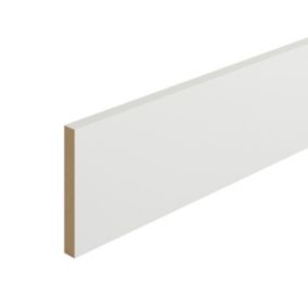 Metsä Wood Primed White MDF Square Skirting board (L)2400mm (W)144mm (T)18mm, Pack of 2