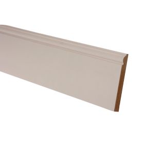 Metsä Wood Primed White MDF Torus Skirting board (L)2.4m (W)167mm (T)18mm, Pack of 2