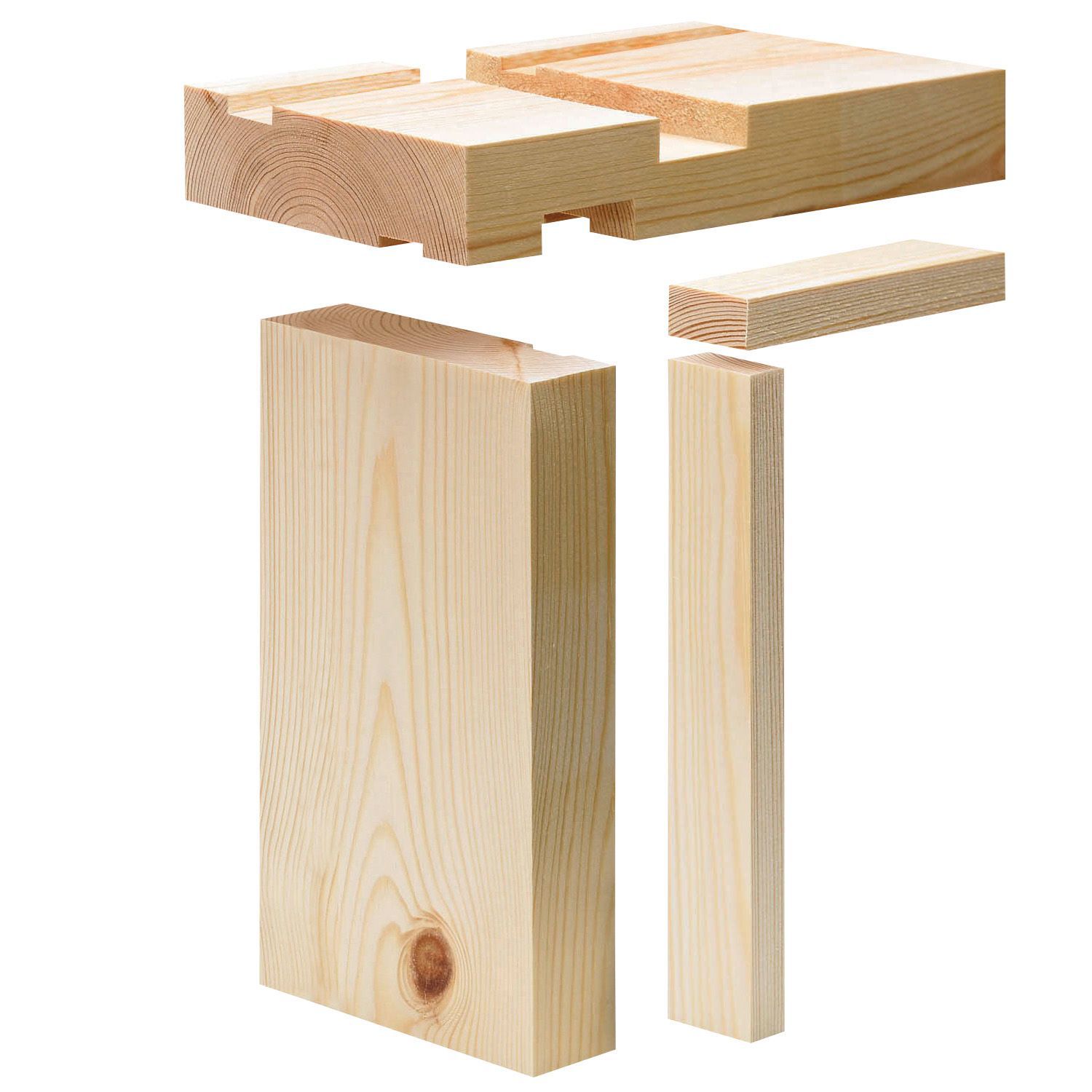 Metsä Wood Redwood pine Internal Door lining set (H) 210cm x (W) 13cm Pack of 2