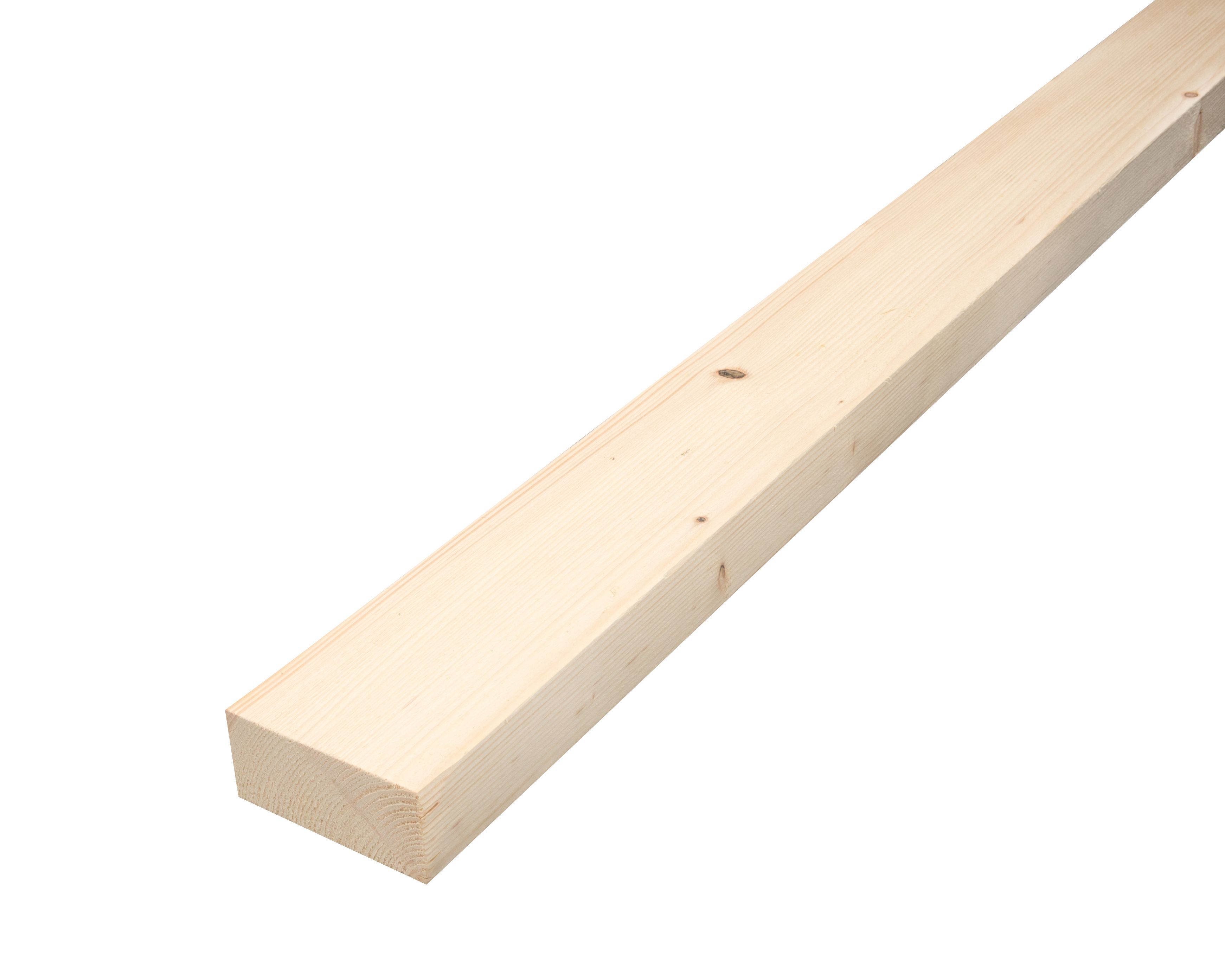 Metsä Wood Rough Sawn Whitewood spruce Stick timber (L)2.4m (W)100mm (T)47mm, Pack of 4