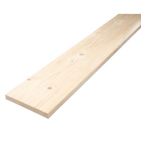 Metsä Wood Rough sawn Whitewood spruce Timber (L)2.4m (W)200mm (T)25mm, Pack of 3