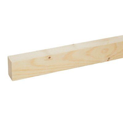 Metsä Wood Rough Sawn Whitewood Stick timber (L)2.4m (W)50mm (T)32mm, Pack of 4