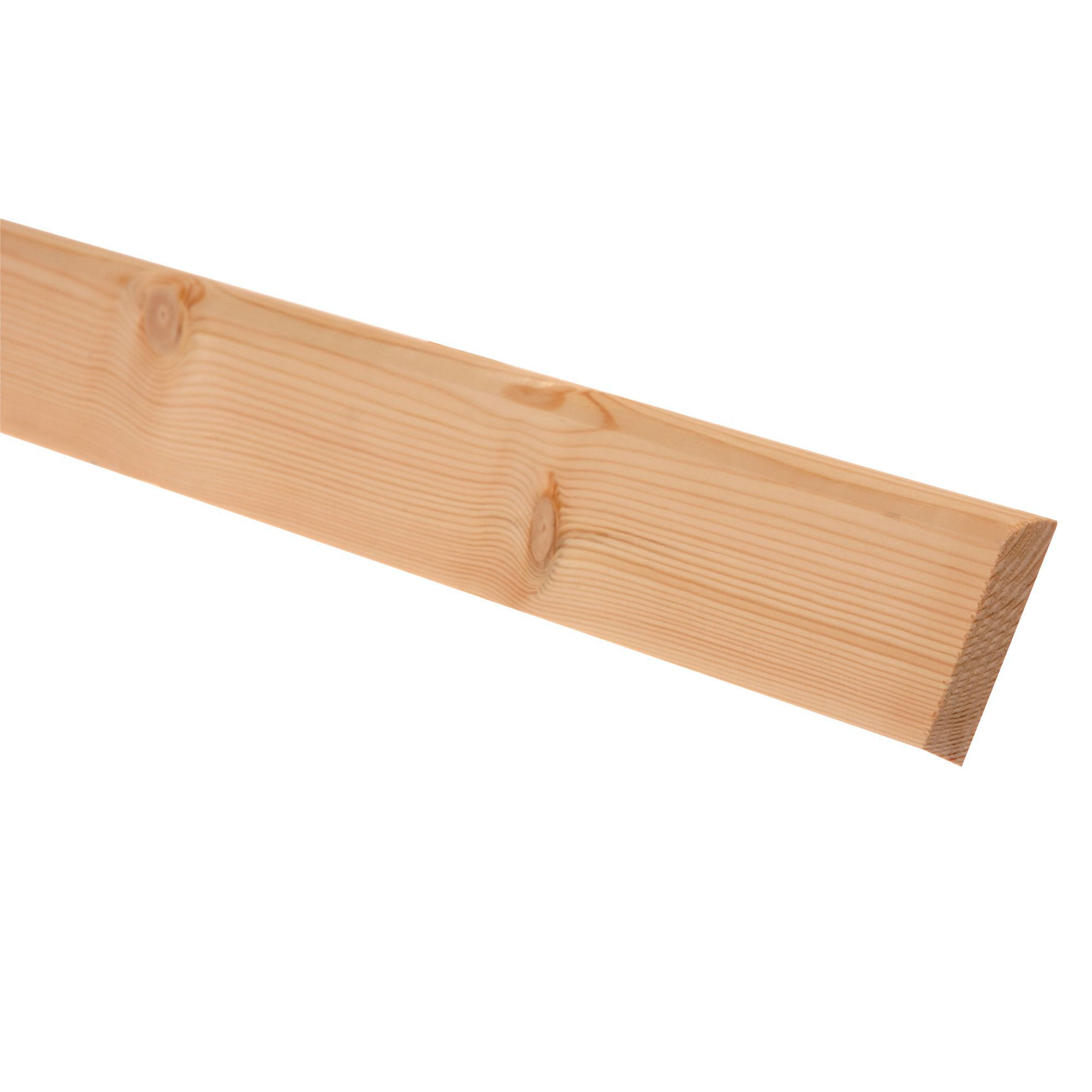 Metsä Wood Smooth Pine Bullnose Softwood Skirting board (L)2.4m (W)69mm (T)15mm, Pack of 4