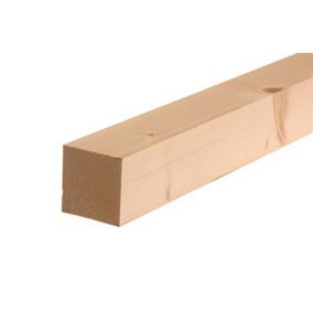 Metsä Wood Smooth Planed square edge Whitewood spruce Stick timber (L)1.8m (W)44mm (T)44mm, Pack of 4