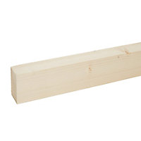 Metsä Wood Smooth Planed Square edge Whitewood spruce Stick timber (L)2.4m (W)70mm (T)44mm S4SW23P, Pack of 3