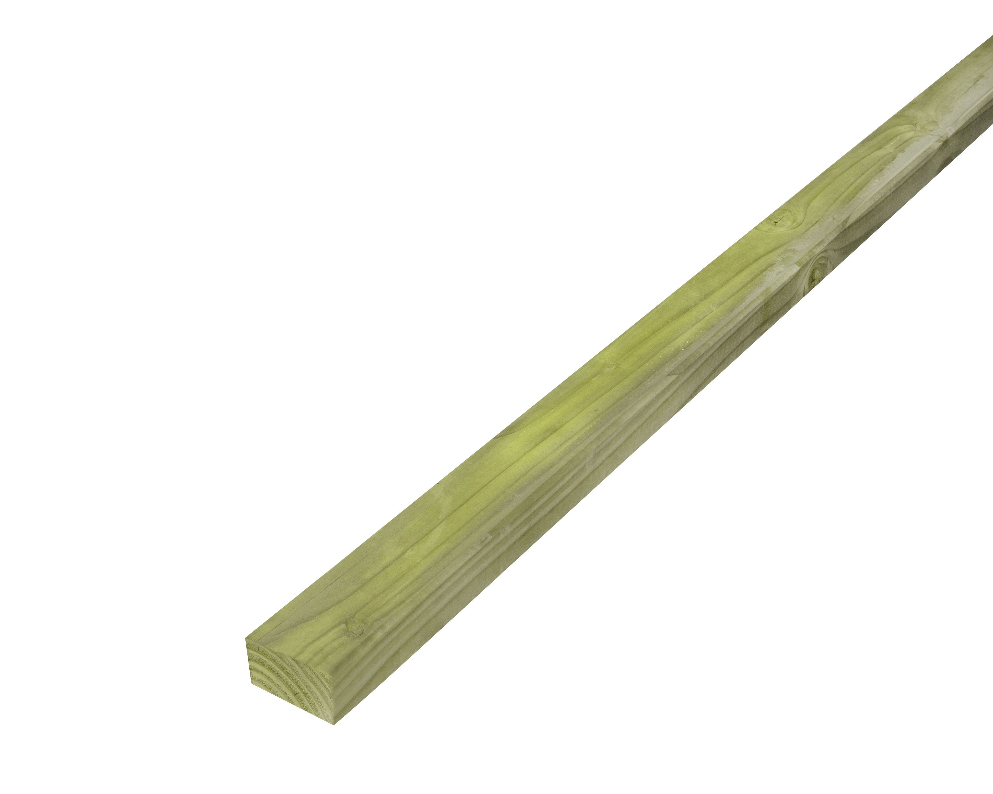 Metsä Wood Treated Planed Round edge Treated Whitewood spruce CLS timber (L)2.4m (W)63mm (T)38mm CLST02