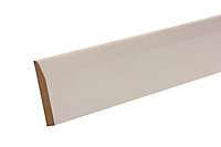 Metsä Wood White MDF Chamfered Skirting board (L)2.4m (W)94mm (T)14.5mm