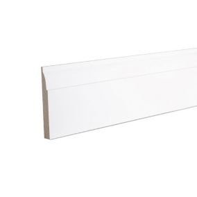 Metsä Wood White MDF Ovolo Skirting board (L)2.4m (W)94mm (T)14.5mm, Pack of 4