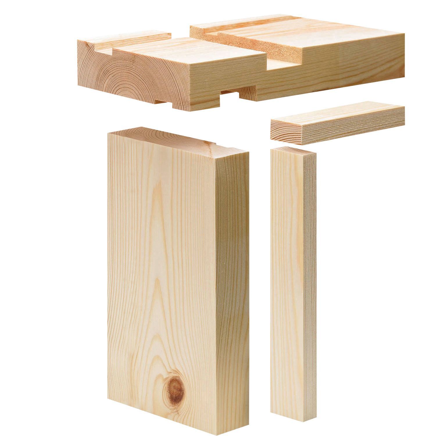 Metsä Wood Whitewood spruce Internal Door lining set (H) 210cm x (W) 10.6cm Pack of 2