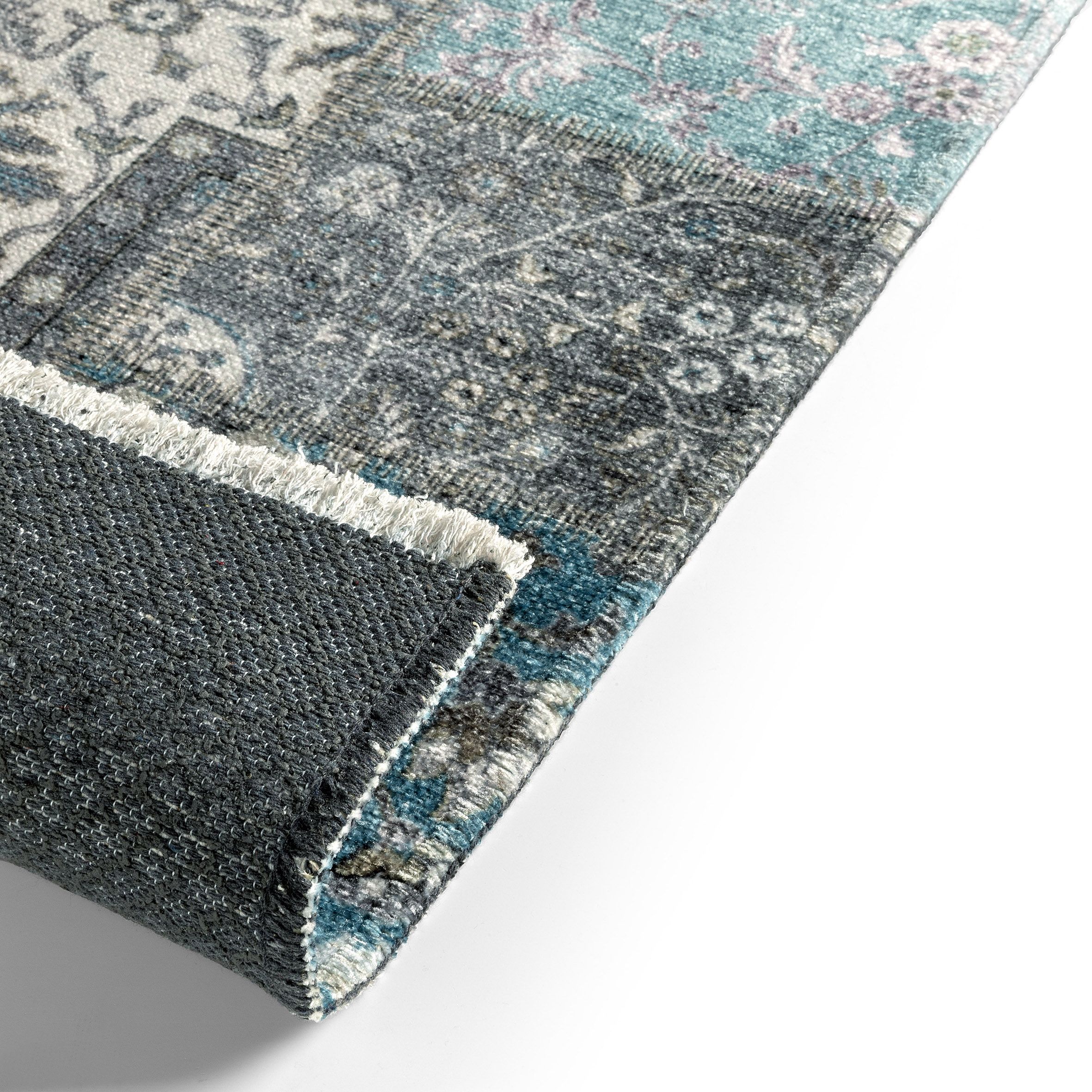 Michele Blue Traditional Large Runner, (L)195cm x (W)80cm