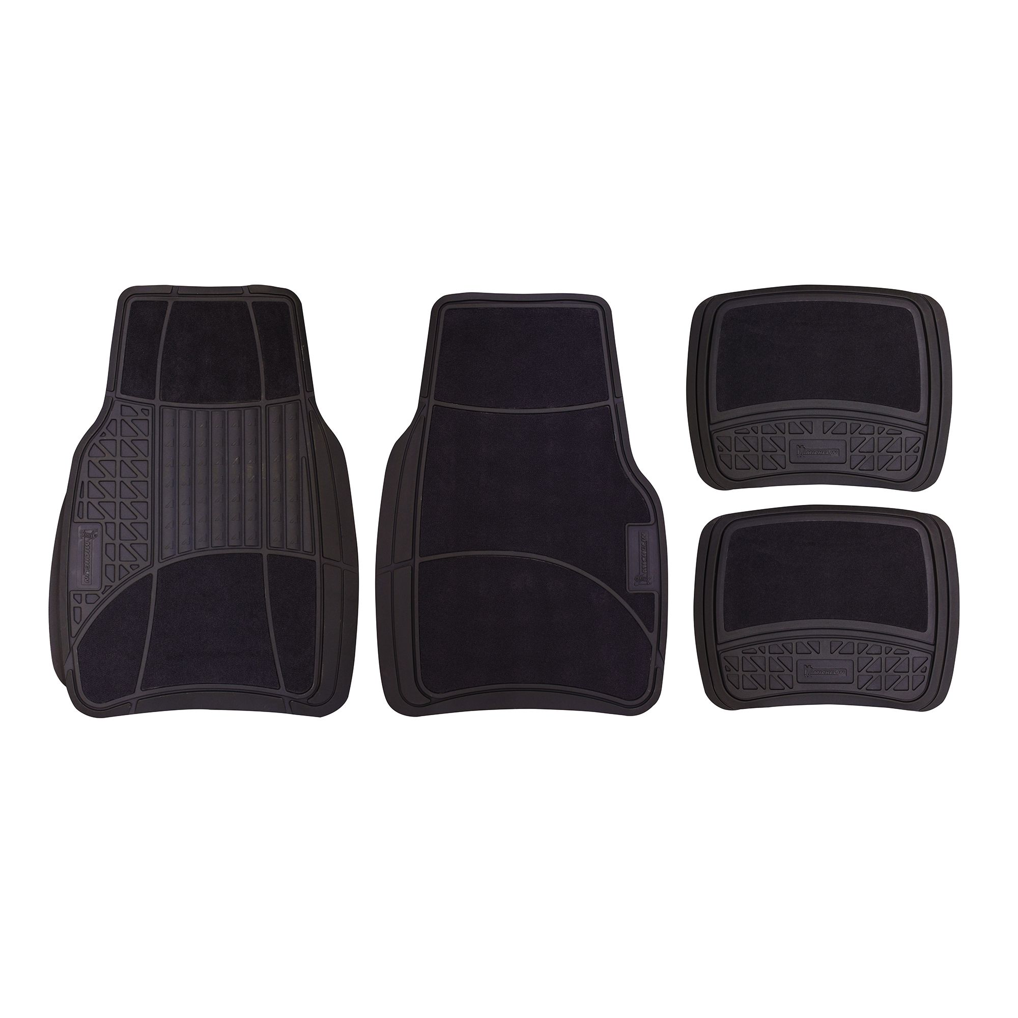 Michelin Premium Carpet & rubber Black Motoring mats, Set of 4 DIY at B&Q