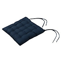 Midnight navy Plain Seat pad (L)40cm x (W)40cm