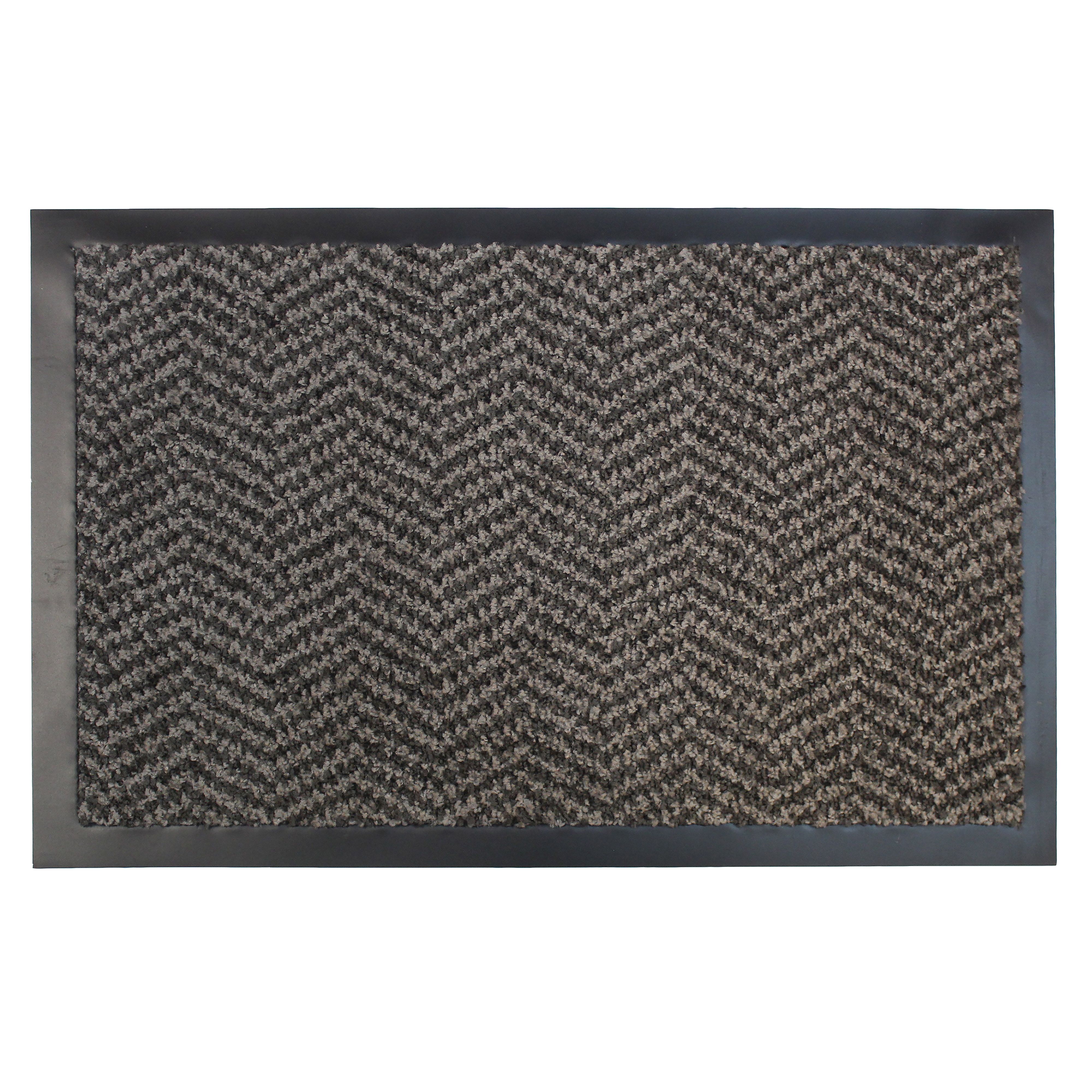 Mighty Mats® Dark Grey Chevron Door mat, 75cm x 45cm