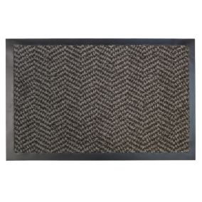 Mighty Mats® Dark Grey Chevron Door mat, 75cm x 45cm